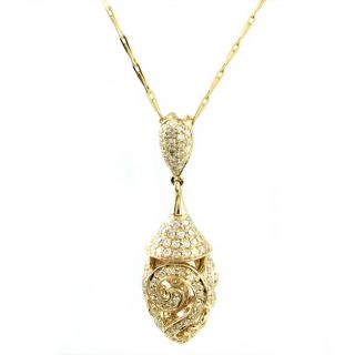 Beverly Hills Charm 14k Yellow Gold 3/4ct TDW Diamond Drop Necklace (H