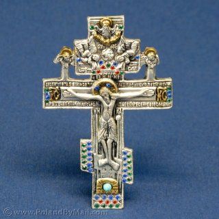 Silver Plated Orthodox Crucifix   Wall Hanging #1 (3x6