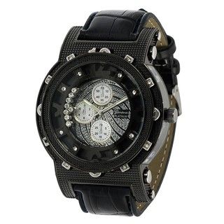 Geneva Platinum Chronograph style Simulated Leather Watch