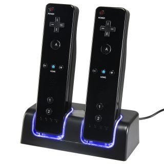 Wii   Black Dual Charging Station/ Batteries for Nintendo Wii Remote