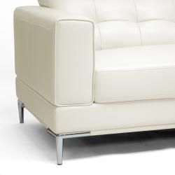 Babbitt Ivory Leather Modern Sectional Sofa