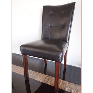 Black Faux Leather Dining Chairs (Set of 2)