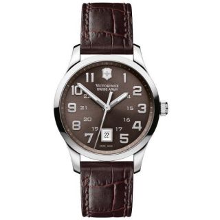 Swiss Army Mens Alliance Brown Dial Brown Leather Strap Watch