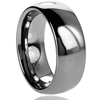 Daxx Mens Tungsten Carbide Polished Domed Band (8 mm)