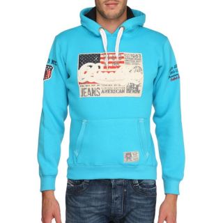 GANGSTER UNIT Sweat Francisco Homme Turquoise Turquoise   Achat