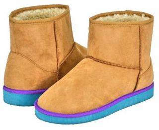  Qupid Oakley 141 Camel Faux Suede Women Casual Boots Shoes