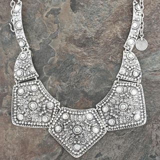 Silverplated Pewter Detailed Pentagon Necklace (Turkey)