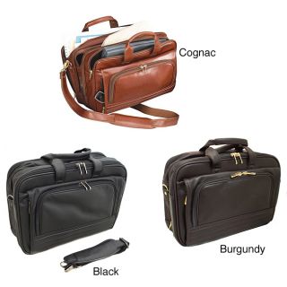 The New Yorker Expandable 15.6 inch Leather Laptop Briefcase
