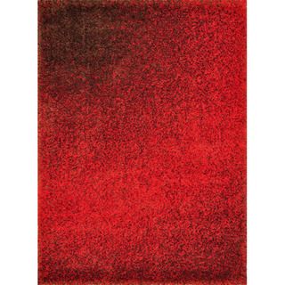 Cantebury Red/ Brown Shag Rug (77 x 105)