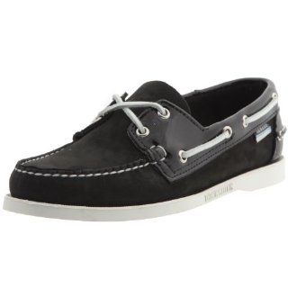 Spinnaker Black Nubuck/Black Patent Boat Shoes (7.5 (W) US) Shoes