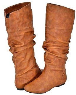  Qupid Neo 144 Cognac Pu Women Casual Boots, 6.5 M US Shoes
