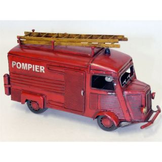 SOLEIL D OCRE   CAMION POMPIER S RED CITROEN FIRE ENGINE 1940 L: 33 cm