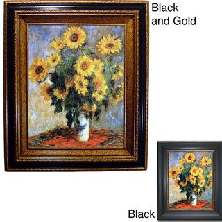 Monet Sunflowers Framed Canvas