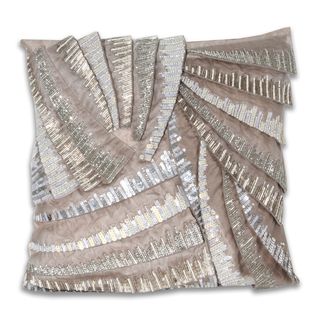 Marlo Lorenz Grey Pleated 16x16 inch Pillow