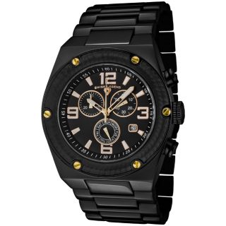 Swiss Legend Mens Throttle Black Ion Plated SS Chronograph Watch