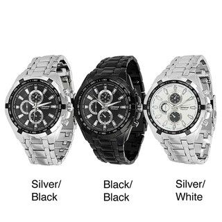 Geneva Platinum Mens Chronograph style Link Watch