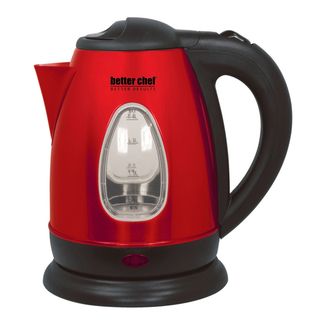 Impress Red Stainless Steel Cordless Electric Tea Kettle