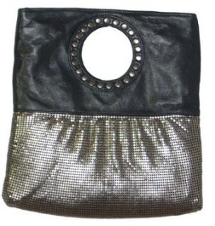 Whiting and Davis Silver Ring Flap Mesh with Leather Purse