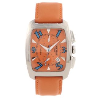 Locman Mens Tonneau Titanium Orange Watch