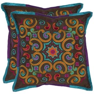 Kaleidoscope 18 inch Brown Decorative Pillows (Set of 2)