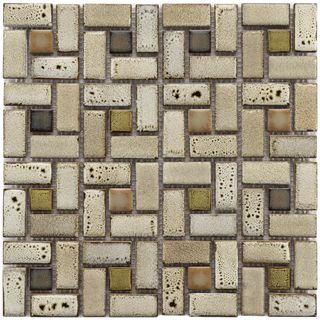 Somertile Tuscan Spiral Sienna Ceramic Mosaic Tiles (Pack of 10