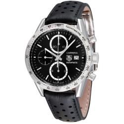 Tag Heuer Mens Carrera Leather Automatic Chronograph Watch