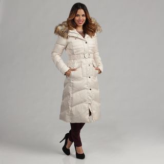 Laundry Womens Quilted Front Belted Down Coat