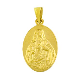 Fremada 14k Yellow Gold Sacred Heart of Jesus Medal Pendant