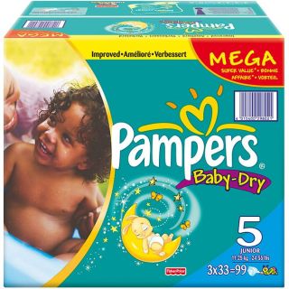 99 blanc   Achat / Vente COUCHE   LANGE PAMPERS Baby Dry Mega T5 X 99