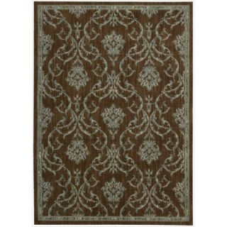 Radiant Impression Damask Teal/Brown Rug (36 x 56) Today $245.99