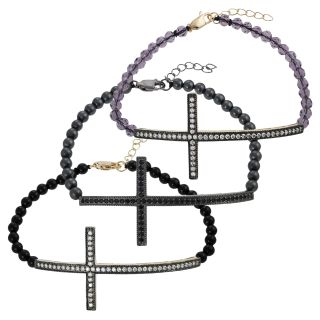 Tressa Sterling Silver Bead Sideways Holy Cross Bracelet MSRP: $71.99