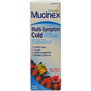 Mucinex Multi Symptom Childrens Very Berry Flavor 4 ounce Cold Relief