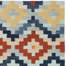 Hand hooked Chelsea Southwest Multicolor Wool Rug (89 x 119