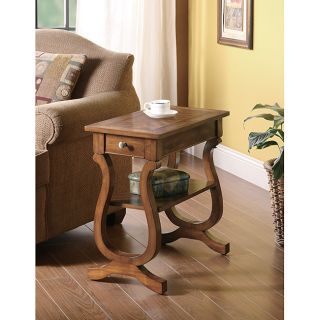 Brown Hardwood Chair Side End Table with Drawer Today: $111.99 4.6 (16