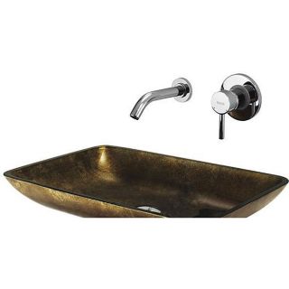 Glass Vessel Sink and Wall Mount Faucet Set Today $198.60