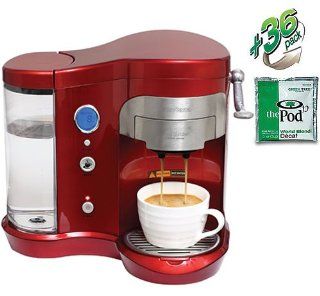 SunCafe Coffee Pod Brewer H701A   Red (includes 36 World