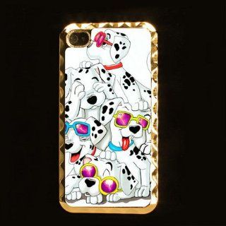 101 Dalmatians Printing Golden Case Cover for Iphone 4 4s Iphone4 Fits