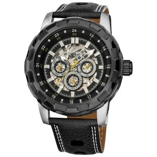 Akribos XXIV Mens Automatic Multifunction Leather Strap Watch MSRP $