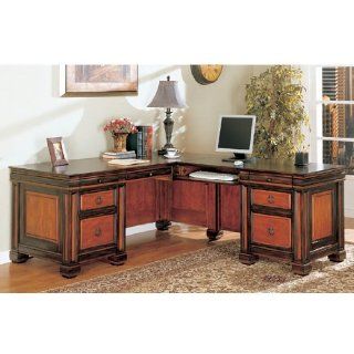 Dark Two Tone L Shaped Home Office Desk by Coaster Home