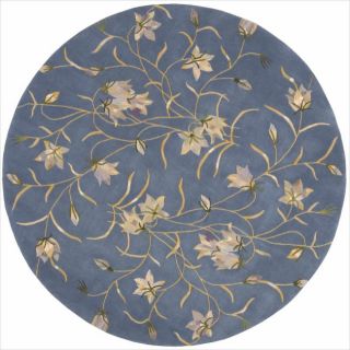 Hand tufted Julian Floral Blue Rug (8 Round) See Price in Cart
