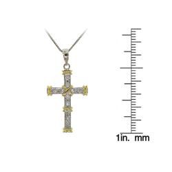 14k Goldplated and Sterling Silver Cubic Zirconia Cross Necklace