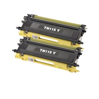 Brother Compatible TN115 High Yield Yellow Toner Cartridge (Pack of 2