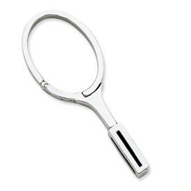 Sterling Silver Tennis Racquet Key Ring: Clothing