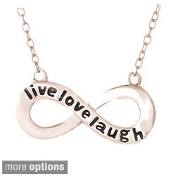 Mondevio Sterling Silver Inspirational Live Love Laugh Infinity