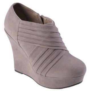 Hailey Jeans Co Sueded Round Toe Wedge Bootie