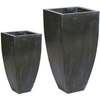 Vase en zinc noir, série de 2, GVA113S   Achat / Vente JARDINIERE