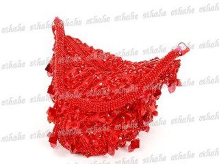 Chinese Sequin Triangle Handbag Purse Clutch Red Baby