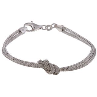 La Preciosa Sterling Silver Two Strand Center Knot Bracelet