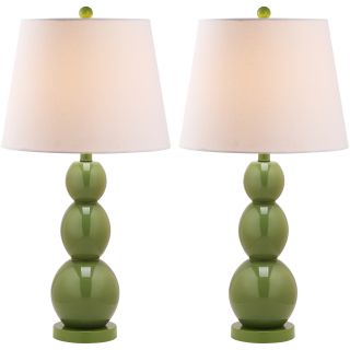 Jayne Three Sphere Glass 1 light Green Table Lamps (Set of 2) Today: $