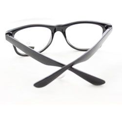 Fashion Sunglasses 222CW Black Glassy Frame Clear Lens
